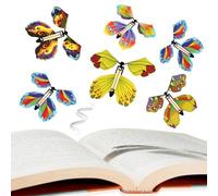 Murman 10 Flying Butterfly Toy Magic Butterfly Card Wind Up Butterfly Toy | Coloridos Mariposa Brillante | Goma Mariposa | Rendimiento Accesorios Y Juguetes Mágicos