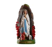 Murman Religiose Estatua De Nuestra Señora - Estatua De La Virgen María con Santa Bernardita Y Cordero - Figura Madre Virgen María Rezando De Resina Pintada A Mano para Decoración De Iglesia Católica