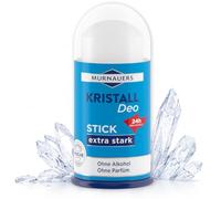 murnauers Cristal Deo Stick extra Sensitiv 62.5 g | Desodorante en barra de piedra de alumbre para mujeres y hombres, sin perfume, alcohol ni colorantes, desodorante