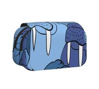 Muro de morsa Estuche para lápices portátil con Doble Concha y Cremallera