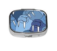 Muro de morsa, Pastillero cuadrado para bolsillo o monedero, pequeño contenedor de pastillas, organizador de pastillas de viaje