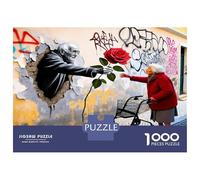 Muro de Rosas ancianas 1000 Piezas Puzzle Premium Calidez del Amor Eterno Puzzle Clásico, Cartón Grueso - Ultra Difícil, Antiestrés Total, Ideal para Diversión En Casa 38x26cm/1000pcs