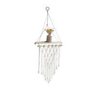 Muro de Tapiz de estantes Boho | Estantes de Pared de decoración de Boho de Madera con Tapiz | Estilo Colgante de Estilo nórdico con borlas | de algodón Rope para Dormitorio, Sala de Estar, entra