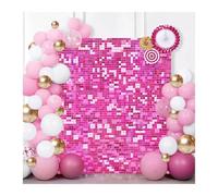 Muro Fotográfico para Fiestas 12-120 Paneles de Fondo Pared con Lentejuelas Brillantes for cumpleaños, Fotos for Bodas y compromisos(Pink,3X4FT)