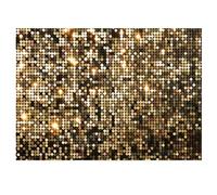 Muro Fotográfico para Fiestas Fondo de fotografía con diseño Discoteca, Lentejuelas Negras Doradas y Brillantes, Ideal for Fiestas cumpleaños Bodas(Color 6,210X150CM)