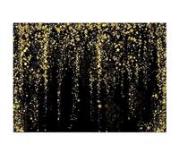 Muro Fotográfico para Fiestas Fondo de fotografía con diseño Discoteca, Lentejuelas Negras Doradas y Brillantes, Ideal for Fiestas cumpleaños Bodas(Color 3,120X80CM)