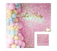 Muro Fotográfico para Fiestas Paneles de Fondo Pared con Brillo Azul Iridiscente, Paneles Lentejuelas cuadradas, Fondos Fotos for decoración Sirena, cumpleaños(Iridescent Pink,6Pcs)