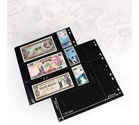 MUROAD Páginas de moneda de 3 bolsillos, 10 páginas 60 bolsillos para billetes, hojas de recarga para coleccionistas, mangas de llenado de 9 agujeros para la carpeta de colección de suministros