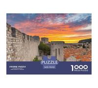 Muros de la Ciudad de Dubrovnik 1000 Piezas Impresionante Puzzle Edificio Inteligencia Juguete Pasatiempo Creativo Diversión Educativo 70x50cm/1000pcs