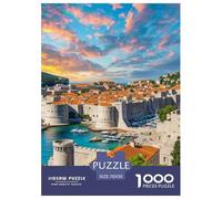 Muros de la Ciudad de Dubrovnik 1000 Piezas Impresionante Puzzle Edificio Inteligencia Juguete Regalo Creativo para La Relajación Desafíos Extra Divertidos Educativo 70x5