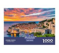 Muros de la Ciudad de Dubrovnik 1000 Piezas Impresionante Puzzle Edificio Puzzle Inteligencia Juguete Pasatiempo Creativo Desafíos Extra Divertidos Educativo para Niños Y