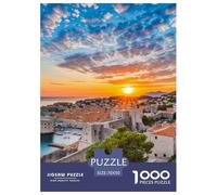 Muros de la Ciudad de Dubrovnik 1000 Piezas Rompecabezas Clásicos Edificio Puzzle Inteligencia Juguete Pasatiempo Creativo Desafíos Extra Divertidos Educativo para Niños