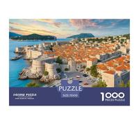 Muros de la Ciudad de Dubrovnik 1000 Piezas Rompecabezas Familiar Edificio Inteligencia Juguete Regalo Creativo para La Relajación Desafíos Extra Divertidos Educativo 70x50cm/10
