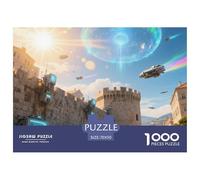 Muros de la Ciudad de Dubrovnik 1000 Piezas Rompecabezas Familiar Edificio Inteligencia Juguete Regalo Creativo para La Relajación Desafíos Extra Divertidos Educativo 70x50cm/10