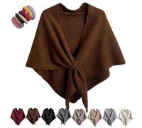 Murou Fashion Shawl,Triangle Shawl Scarf,Women'S Solid Color Scarf,Casual Soft Comfortable Shawls,For Daily Wear (Brown, SIZE)