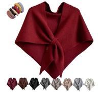 Murou Fashion Shawl,Triangle Shawl Scarf,Women'S Solid Color Scarf,Casual Soft Comfortable Shawls,For Daily Wear (Burgundy, SIZE)