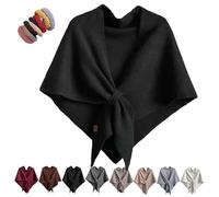 Murou Fashion Shawl,Triangle Shawl Scarf,Women'S Solid Color Scarf,Casual Soft Comfortable Shawls,For Daily Wear (Black, SIZE)