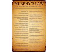 Murphys Law Quote Retro Metal Plaque for Cafe Club Garage 8 X 12 in