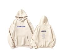 MURQ AMORTAGE Álbum Sudadera con Capucha Póster High Street Y2K Sudadera de algodón Unisex for Uso Diario(A Beige-Fleece,L)