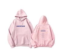 MURQ AMORTAGE Álbum Sudadera con Capucha Póster High Street Y2K Sudadera de algodón Unisex for Uso Diario(A Pink-Fleece,XL)