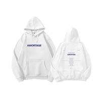 MURQ AMORTAGE Álbum Sudadera con Capucha Póster High Street Y2K Sudadera de algodón Unisex for Uso Diario(A White-Fleece,XXL)