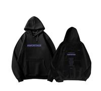MURQ AMORTAGE Álbum Sudadera con Capucha Póster High Street Y2K Sudadera de algodón Unisex for Uso Diario(A Black,XXL)