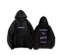 MURQ AMORTAGE Album Sudadera con Capucha Sport High Street Sudadera de algodón Unisex for Uso Diario(A Black-Fleece,4XL)