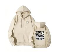 MURQ Tunnel Vision Album Sudadera con Capucha Worldtour High Street Poster Sudadera Unisex de algodón con Cremallera Diaria(A Beige-Fleece,3XL)