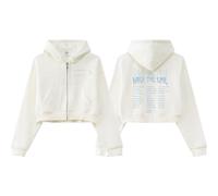 MURQ Walk The Line Sudadera con Capucha de algodón WorldTour Support Merch Sudadera Corta Unisex con Cremallera(D White,S)