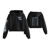 MURQ Walk The Line Sudadera con Capucha de algodón WorldTour Support Merch Sudadera Corta Unisex con Cremallera(B Black,3XL)