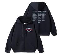 MURQ Walk The Line Sudadera con Capucha de algodón WorldTour Support Merch Sudadera Unisex con Cremallera(B Black-Fleece,L)