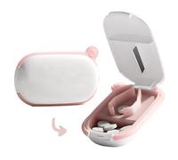 MURRI&MURRDI Cortador de pastillas pequeño y organizador para pastillas pequeñas o grandes, cortador de medicamentos portátil para monedero de bolsillo, cortador de pastillas para vitaminas, tabletas