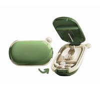 MURRI&MURRDI Cortador de píldoras pequeño, cortador de píldoras para pastillas pequeñas o grandes, cortador de medicamentos portátil para bolsillo para vitaminas, tabletas, medicamentos (verde A)