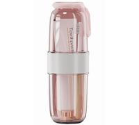 MURRI&MURRDI Funda transparente para cepillo de dientes, vaso de pasta de dientes con tapa, recipiente de plástico portátil para cepillo de dientes para escuela, camping, negocios, viaje de trabajo