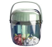 MURRI&MURRDI Organizador de pastillas con 4 compartimentos, pastillero de viaje pequeño y portátil, antimezcla y amplia apertura, soporte compacto para vitaminas, aceite de pescado y medicamentos (F