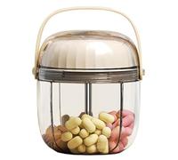 MURRI&MURRDI Organizador de pastillas con 4 compartimentos, pastillero de viaje portátil, antimezcla y amplia apertura, soporte compacto para vitaminas, aceites de pescado, medicamentos (F blanco