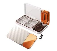 MURRI&MURRDI Organizador de píldoras con divisor de pastillas, triturador de píldoras portátil para bolsillo de bolso, cortador de píldoras para pastillas pequeñas o grandes, estuche pequeño para