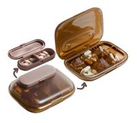 MURRI&MURRDI Organizador de viaje, 6 compartimentos, pastillero para guardar vitaminas, portátil para bolsillo, organizador de medicamentos