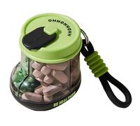 MURRI&MURRDI Organizador portátil de botellas de píldoras, bonito dispensador de pastillas con 4 compartimentos, organizador de pastillas de viaje con diseño antimezcla y aberturas anchas, recipiente