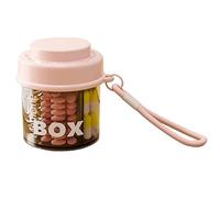 MURRI&MURRDI Organizador portátil de botellas de píldoras, dispensador personal de píldoras con 4 compartimentos, organizador de pastillas de viaje con diseño antimezcla y aberturas anchas, recipiente