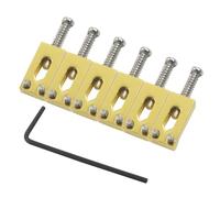 Murtenze 6 sillines de puente de trémolo para guitarra, repuesto de sillín de puente dorado con llave para guitarra eléctrica Fender Strat Stratocaster Tele Telecaster