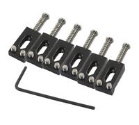 Murtenze 6 sillines de puente de trémolo para guitarra, repuesto de sillín de puente negro con llave para guitarra eléctrica Fender Strat Stratocaster Tele Telecaster
