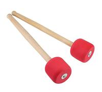 Murtenze Paquete de 2 barras de tambor de bombo, 12.5 pulgadas, paletas de cabeza de fieltro de lana accesorio de banda de instrumento de percusión (rojo)