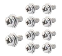 Murtenze Tornillos Phillips M4 x 10 mm de cabeza plana de acero inoxidable que combinan con arandela de resorte y arandelas lisas (10 unidades)