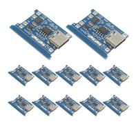 Murtenze TP4056 - Módulo cargador de batería de litio, 12 unidades, tipo C, USB 5 V, 1 A, placa de carga con funciones de protección duales