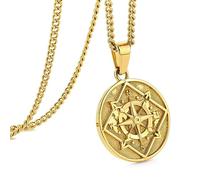 murtoo Collar de brújula para hombre, de acero inoxidable, collar de plata y oro, grabado 3D, brújula con mapa del mundo, regalos para hombres y mujeres, unisex, 20"+2", Acero inoxidable