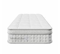MURUL Colchón de 7 zonas de muelles ensacados de 90 x 200 cm H3, colchón híbrido de espuma fría de 25 cm, elasticidad ergonómica y transpirable, certificado Öko-Tex, para dormir individualmente, color