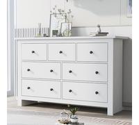 MURUL Moderno minimalista gran capacidad comedor gabinete con varios cajones buffet, cocina, comedor y sala de estar, gabinete de bar café blanco con 7 cajones para entrada (blanco)