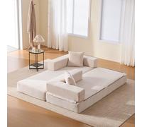 MURUL Sofá modular de chenilla con bloque de felpilla, muy suave, se puede combinar libremente con bolsillos laterales para almacenamiento, base antideslizante, para salón, zona de juegos, sala de