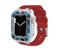 MURVE 44mm lujo Mod Kit para Apple Watch Band 8 7 45mm cubierta bisel metal para iwatch serie 6 SE 5 4 correa de silicona acero Refit set, 45mm For 8/7, Ágata